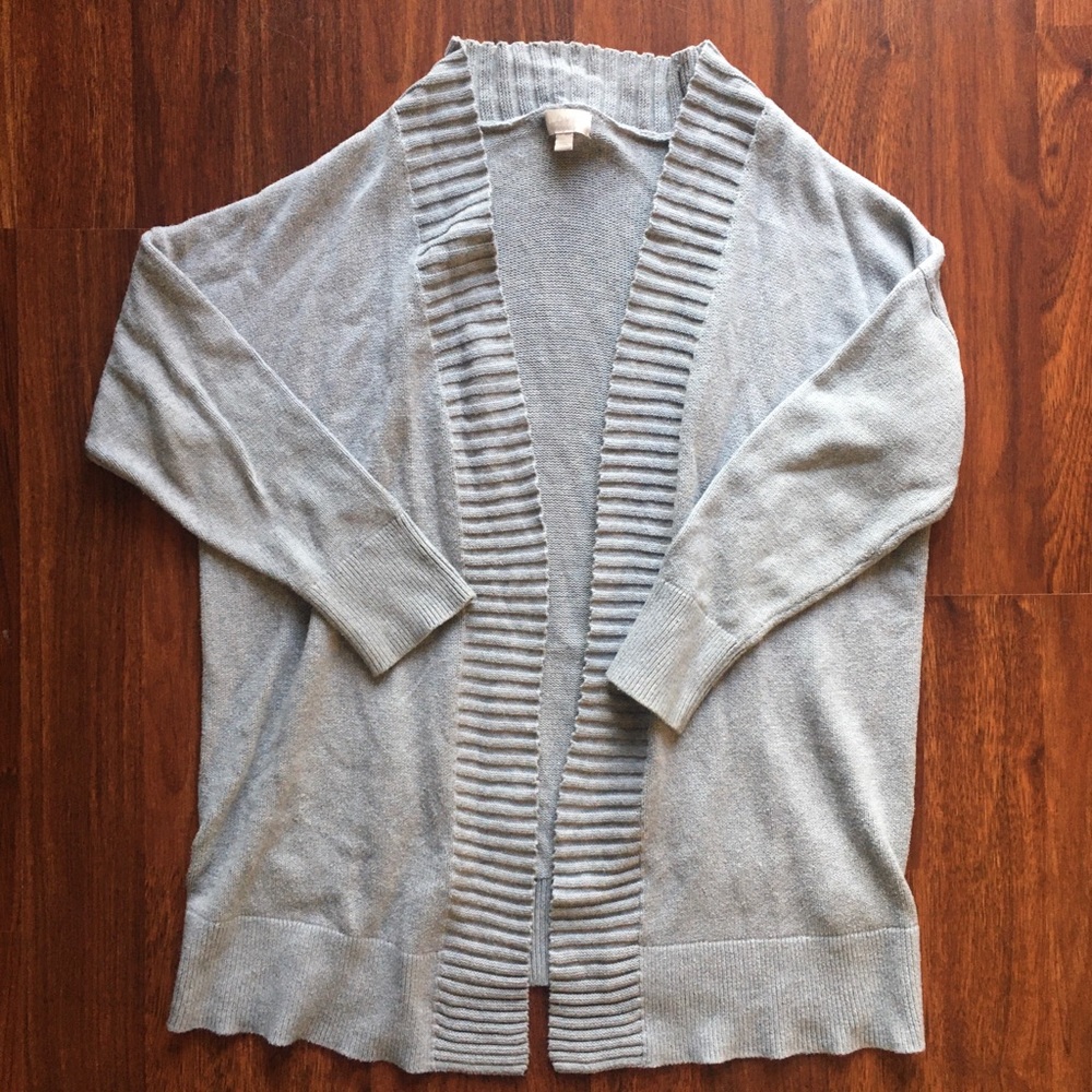 Love by Gap Gray Drape Open Cardigan
